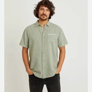 Marine Layer Light Sage Green Short Sleeve Button-Down Shirt